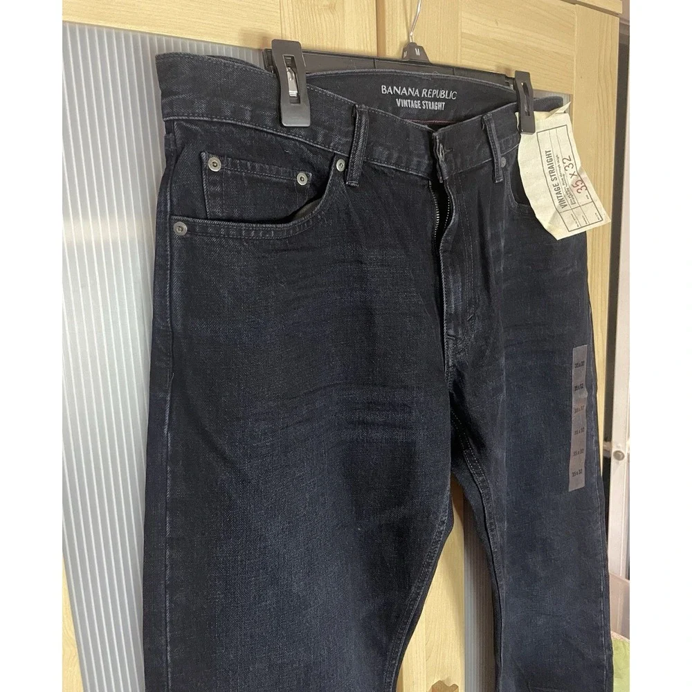 Banana Republic 35 X 32 Vintage Straight Men's Jeans Dark Wsh: NWT Preppy Casual